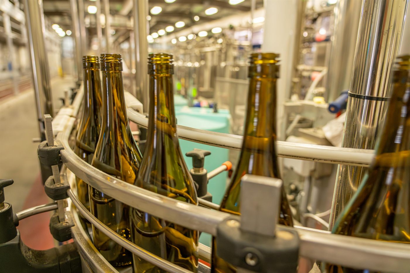 A bottling line — automation in motion